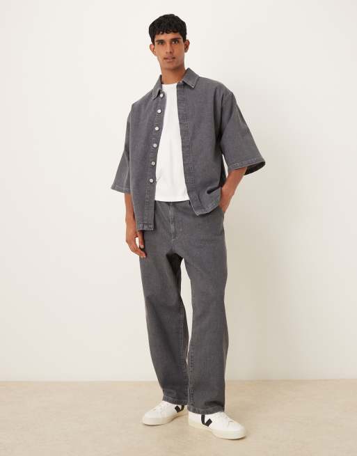 ASOS DESIGN denim shirt in grey (Part of a set), 2 of 5