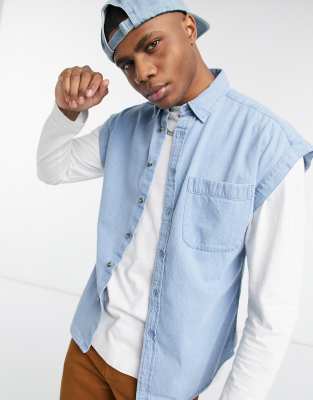 denim shirt with cap