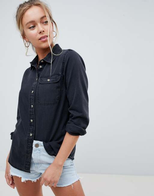 Asos denim hot sale shirt womens