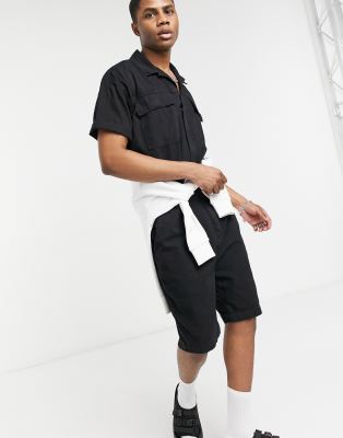 denim short boiler suit