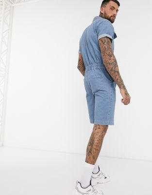 denim short boiler suit
