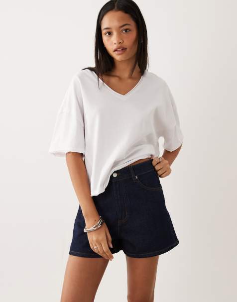 ASOS DESIGN - Denim short met hoge taille in spoeling - view 1