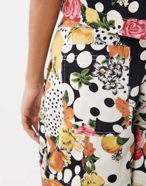 ASOS DESIGN - Denim short met naad aan de voorkant en print, deel van co-ord set, 5 van 5