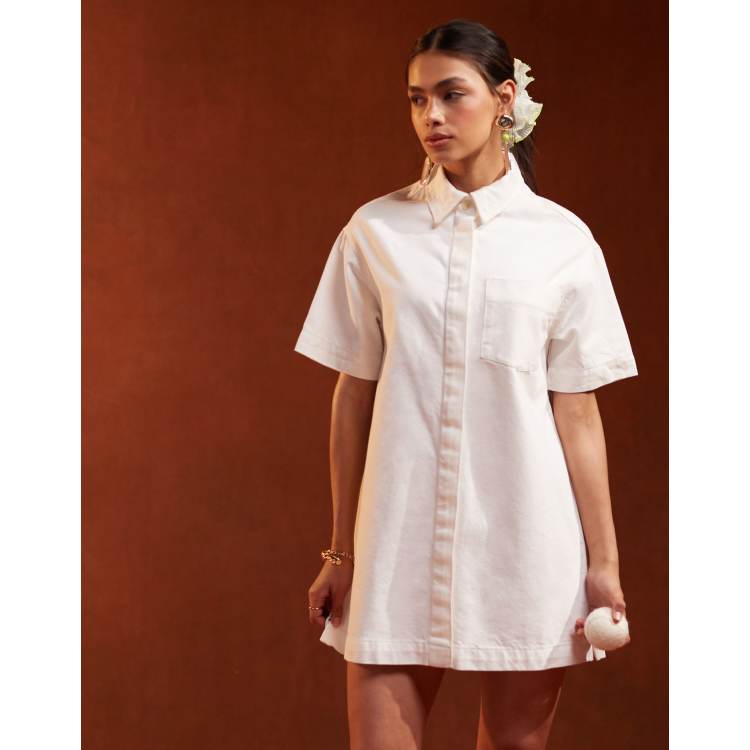 【MSGM】Short Sleeve T-Shirt Dress Tシャツ ワンピース 白 MSGM White Logo Print Cotton T-shirt Short Sleeves Mini