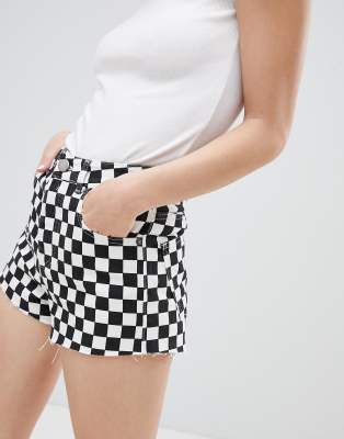 checkerboard jumpsuit shorts