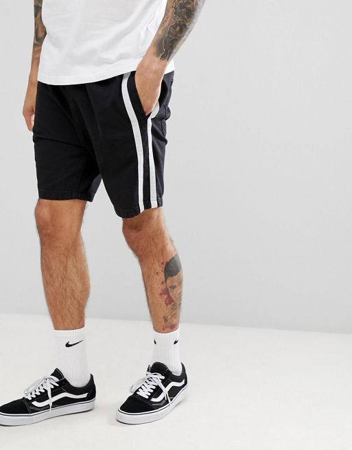 Form Fitting Shorts with Side Striped Detailing