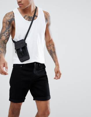 black jeans shorts mens