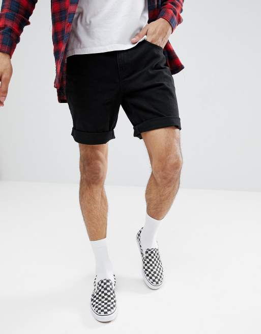 ASOS DESIGN denim shorts in slim black ASOS