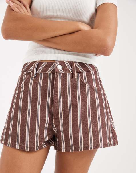 ASOS DESIGN - Denim shorts met A-lijn en strepen - view 1