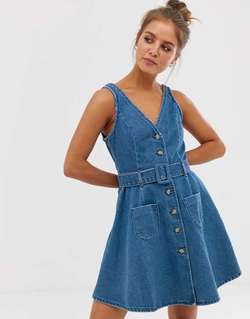 Denim store skater dress