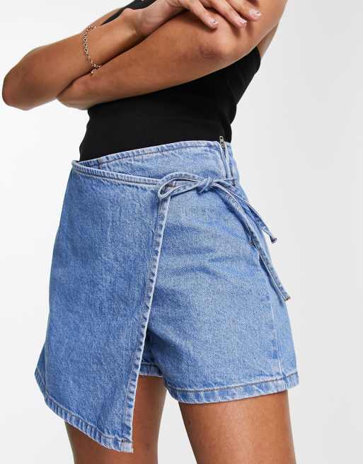 Blue hot sale jean skort