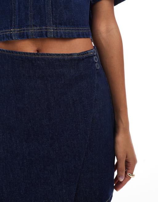 ASOS DESIGN denim skort in rinse - part of a set, 2 of 5
