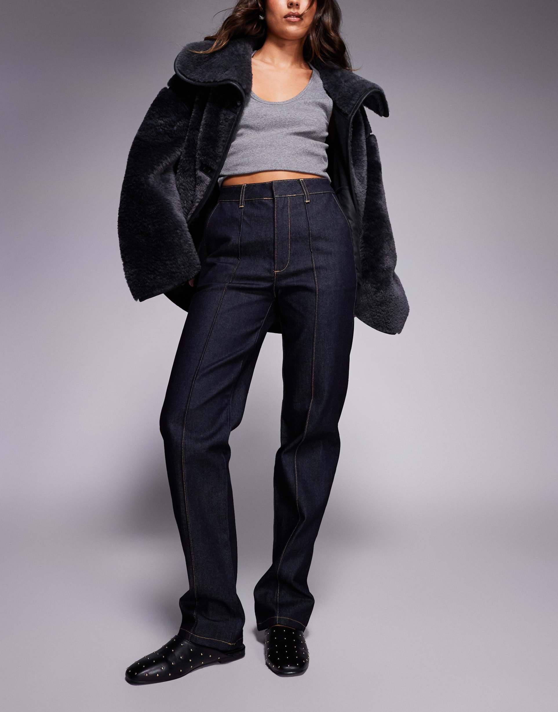 asos design denim slim fit jeans in inky wash