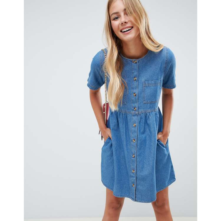 Asos Jacquard Patch Denim Overall Dress, $35, Asos