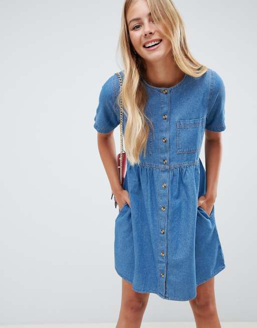 Denim shop smock dress