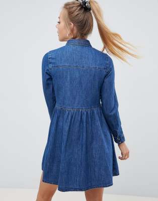 denim smock shirt dress