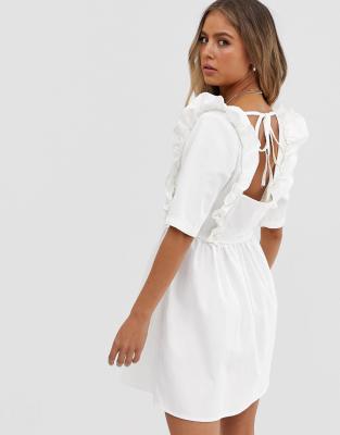 asos white denim dress