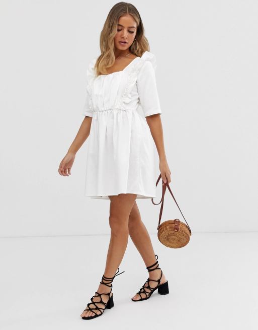 Asos white clearance denim dress