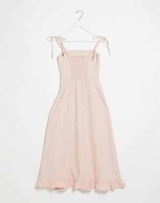 asos pink midi dress