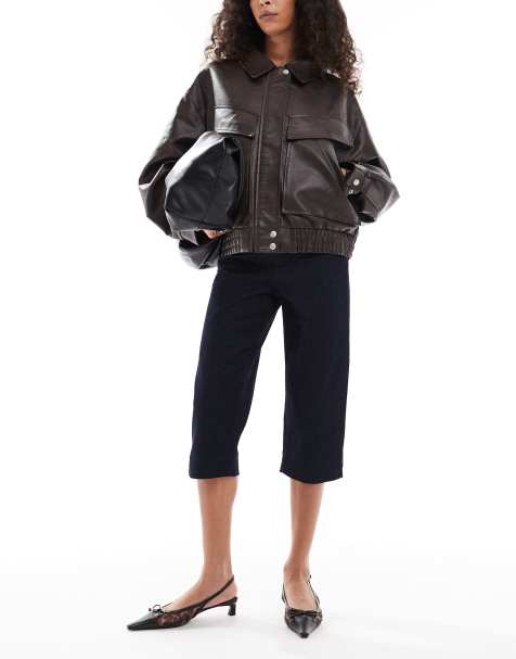 ASOS DESIGN denim stretch capri pants in rinse - view 1