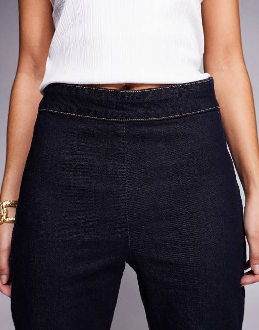 ASOS DESIGN denim stretch capri trouser in clean black, 5 of 5