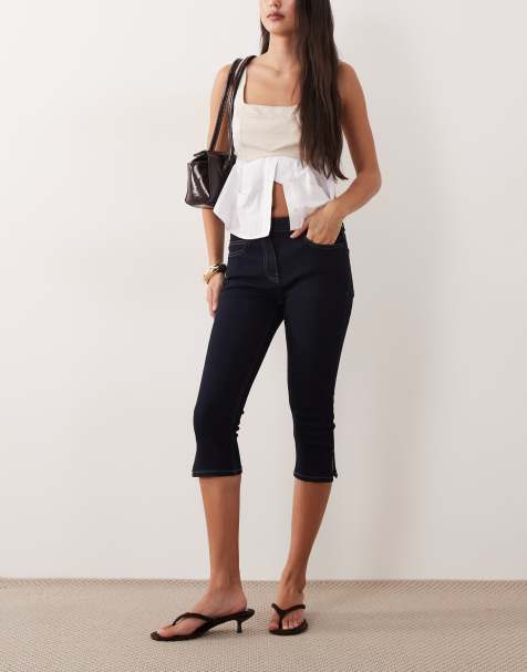 ASOS DESIGN denim super stretch clean capri in indigo - view 1