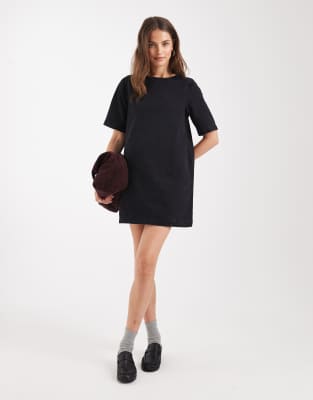 denim t-shirt mini dress in washed black