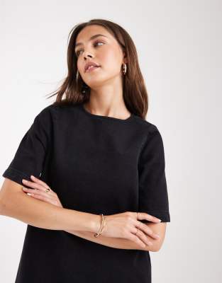 Asos Design Pleated Romper With Ruffle Open Back In Black
