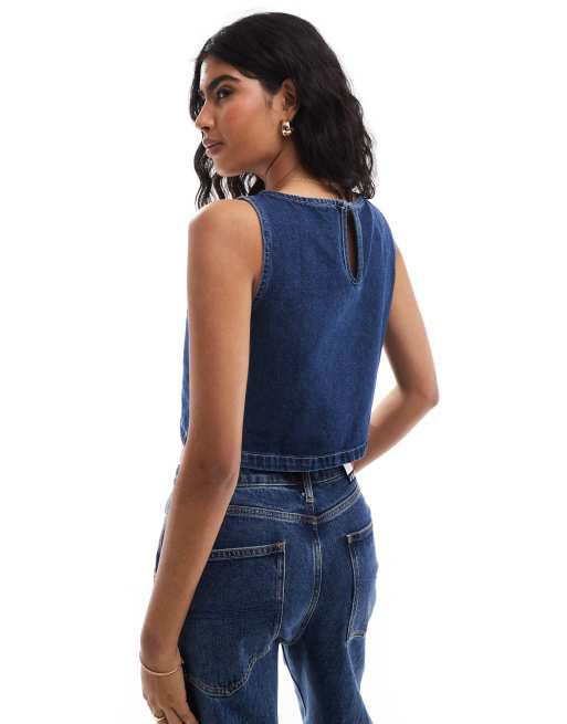 ASOS DESIGN denim tank top co-ord in indigo ASOS