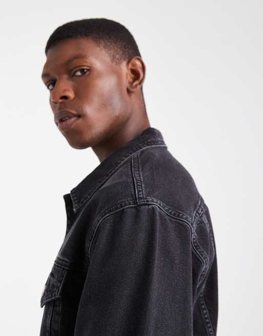 ジャケット・アウター A.PRESSE Black Denim Trucker Jacket A.PRESSE 