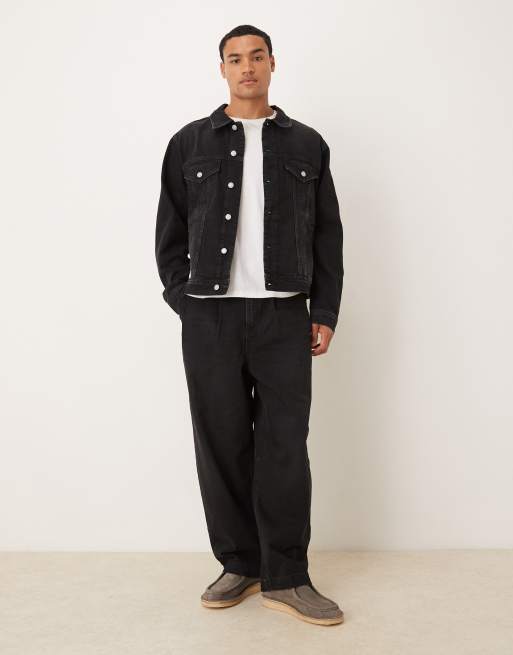 ASOS DESIGN denim trucker jacket in black (Part of a set), 2 of 5