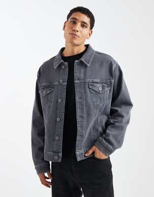 Asos Design Denim Trucker Jacket In Blue