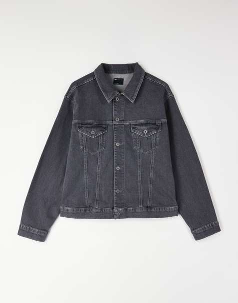 ASOS DESIGN - Denim truckerjack in donkergrijs - view 1