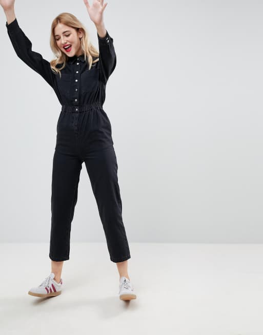 Black best sale utility jumpsuit