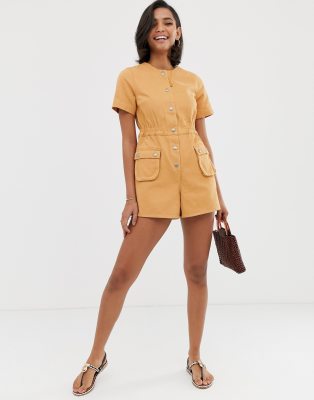 denim utility playsuit