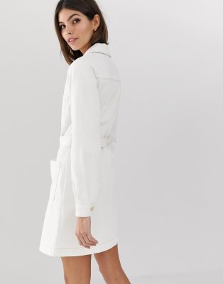 asos white denim dress