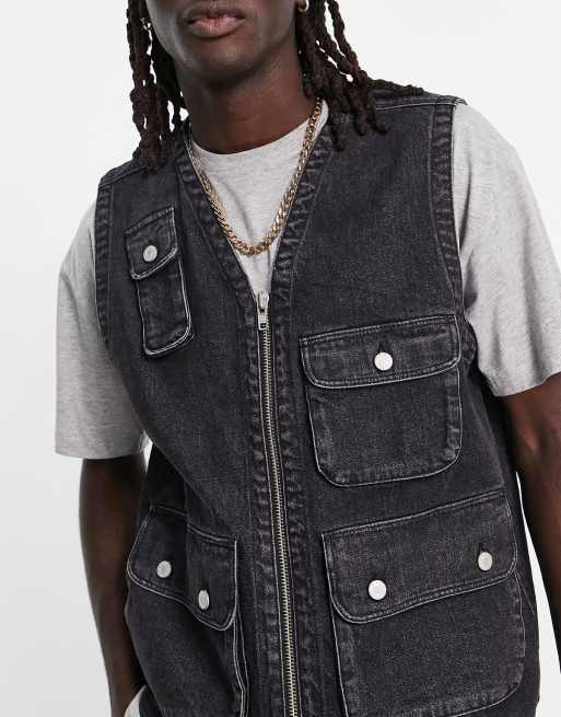 Asos denim sale vest