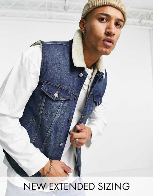 Asos denim vest best sale
