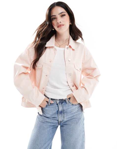 ASOS DESIGN - Denim western jack in roze met wassing - view 1