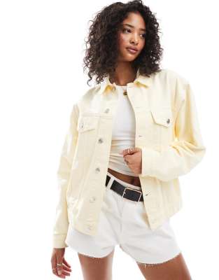 denim western jacket in yellow