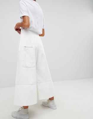 white jean culottes