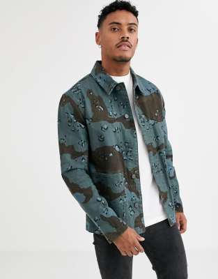 camo blue jean jacket