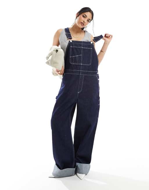 Dark Denim Wide Leg Dungarees, Whistles UK