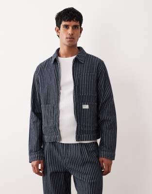 Asos Design Denim Workwear Jacket In Blue