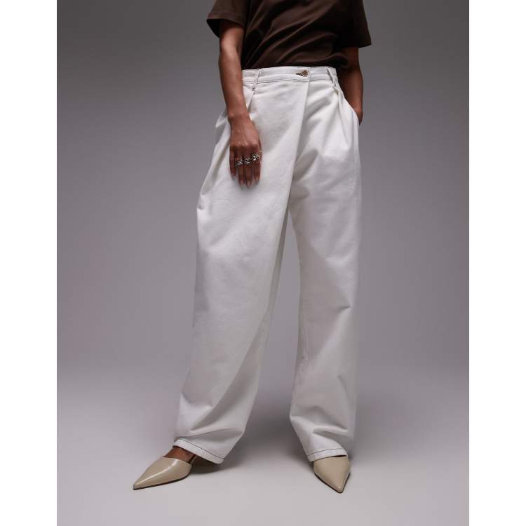 WRAP DENIM WIDE PANTS ホワイト