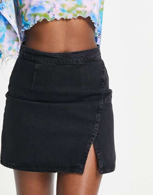 ASOS Design Denim Mini Wrap Skirt