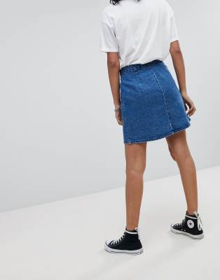 asos denim wrap skirt