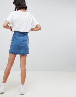 asos denim wrap skirt