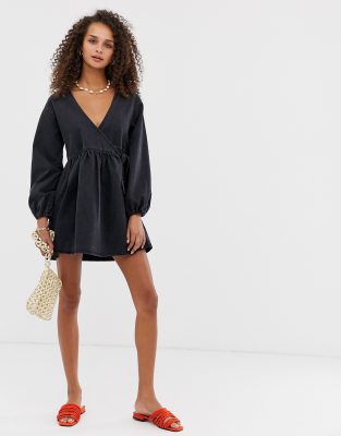 black wrap dress asos