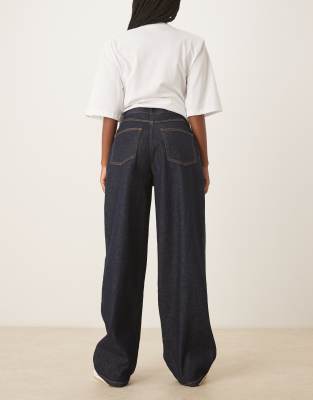 Asos Design Denim Wrap Style Jeans In Blue